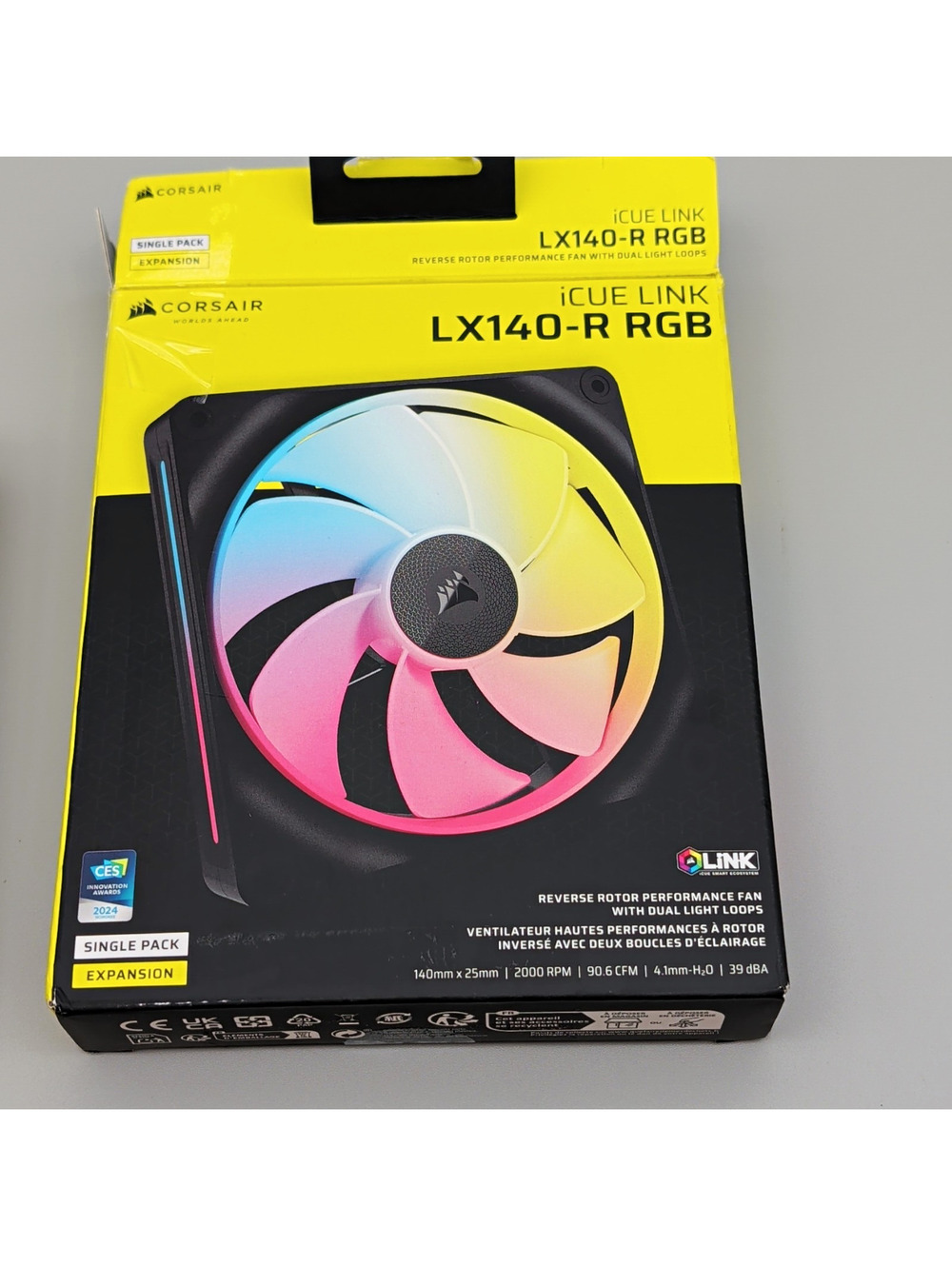*FAN ONLY* Corsair iCUE LINK LX140-R RGB 140mm Reverse Rotor Fan Black 4-PIN